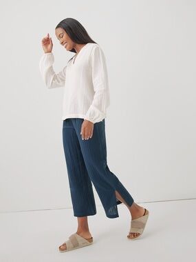 ‼️EUC: Pact Organic Coastal Gauze Pant Navy Blue - S